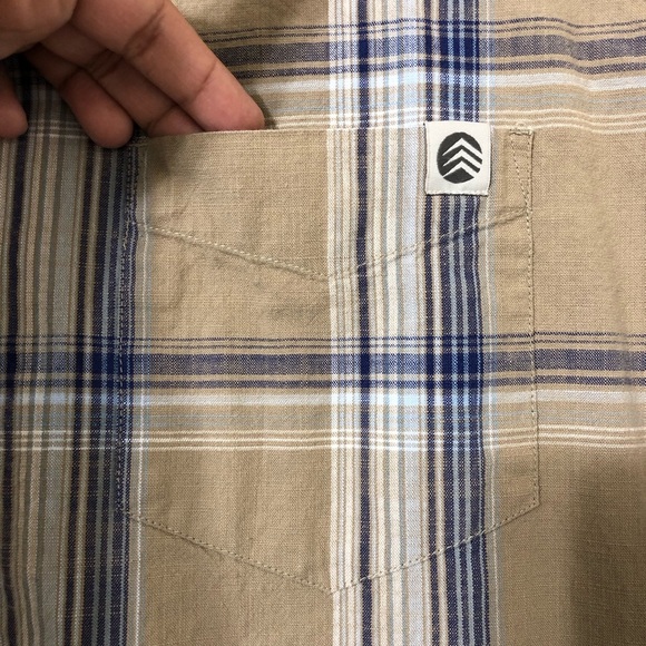 Solaris Men Brown Plaid Shirt Size XL Button Up Short Sleeve Summer Casual - Picture 5 of 12